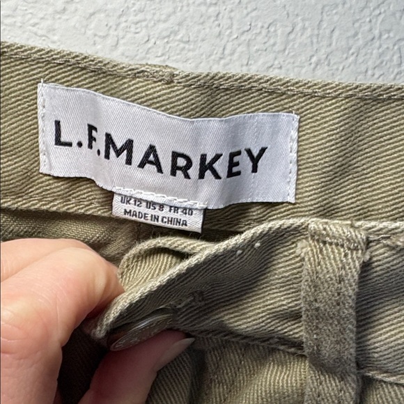 L.F. Markey Mason Jeans Pants Olive Wide-Leg Trousers 8 - Picture 3 of 7